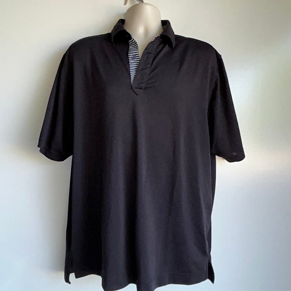 FJ‎ FOOTJOY Black Short Sleeve Polo Shirt Men's Size Large